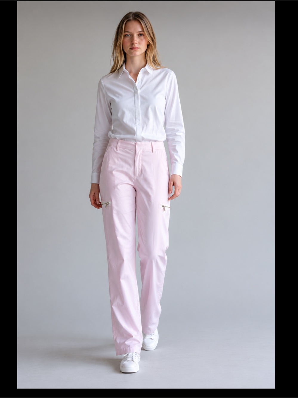 Vintage 90’s Vertigo Paris pink cargo crepe pants